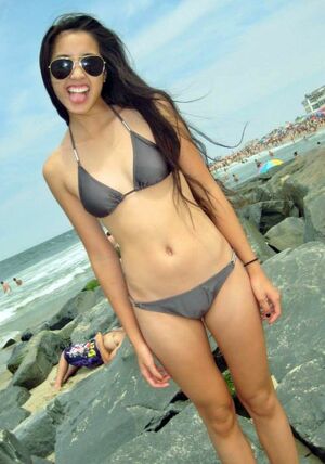 teens bikini beach